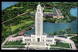 Louisiana BATON ROUGE State Capitol by E.C. Kropp Co. ~ Linen