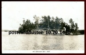 h5044- MCGREGOR BAY Ontario 1920s Manitoulin Islands Cottage Real Photo Postcard