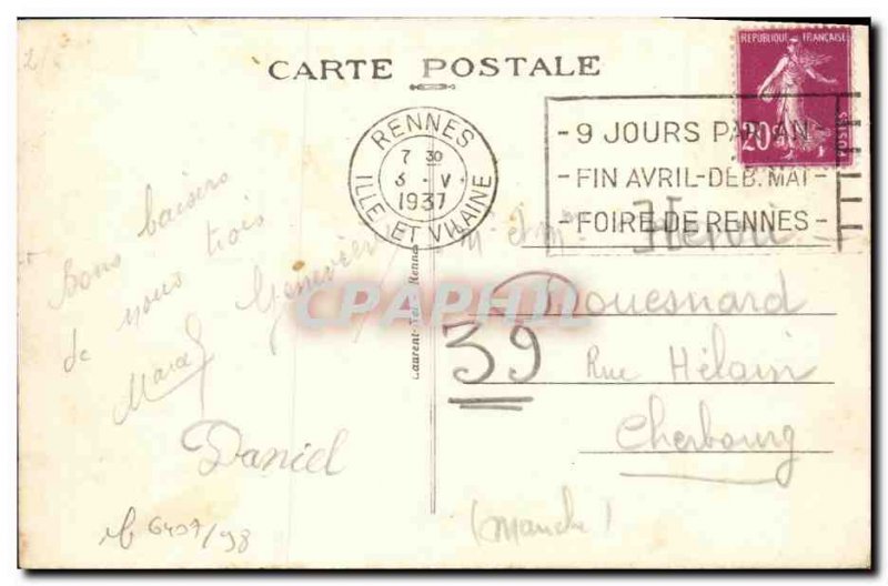 Old Postcard Rennes Tabor Entree Paris street