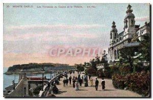 Old Postcard Monte Carlo Casino Terraces and Theater