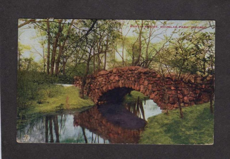 IL Rustic Bridge Douglas Park Chicago Illinois Postcard Vintage PC