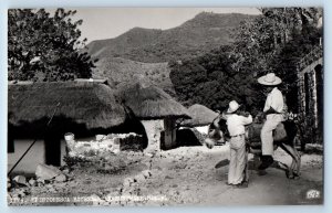 Tamazunchale Mexico Postcard Picturesque Scene Animal Ride c1930's RPPC Photo