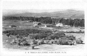 RPPC E.P. Ranch Buildings, High River, Alberta, Canada ca 1940s Vintage Postcard