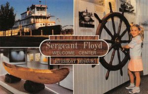 SIOUX CITY, Iowa IA ~SERGEANT FLOYD RIVERBOAT MUSEUM Little Girl~Wheel  Postcard