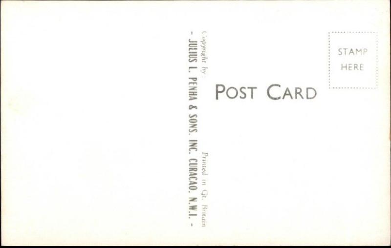 Curacao NWI Town Hall Old Cars Real Photo Postcard jrf