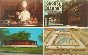 Chicago IL George Diamond Steaks Restaurant 4 Views ChromePostcard