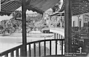 PUEBLA MEXICO~TERRAZA en AGUA AZUL REAL PHOTO 1940s POSTCARD