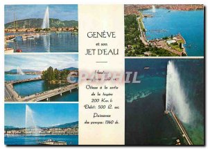 Modern Postcard Geneva and Jet D'eau