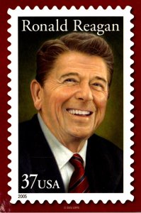 Stamps On Postcards Ronald Reagan 2005