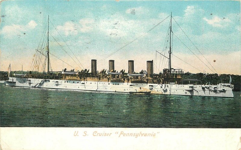 Postcard US Cruiser Pennsylvania Navy Military 1911 SL & CO 23-2343 