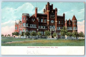 Alva Oklahoma Postcard Northwestern State Normal School Exterior Building c1910