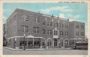 J77/ Cookesville Tennessee Postcard c1950s Hotel Shanks Building  143