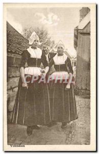 Postcard Old Women Volendam Folklore Costume