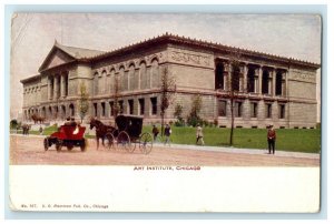 1908 An Institute Cars Horse And Buggy Chicago Illinois IL Antique Postcard