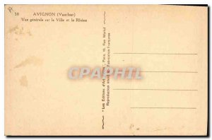 Old Postcard Avignon General City View and Rhone