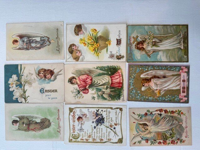 18 EASTER ANGELS c1910  Premium Lot Vintage Postcards SHIPS FREE