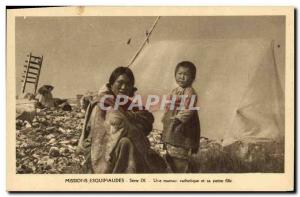 Old Postcard Polar Eskimo Missions A Catholic Mom and baby daughter