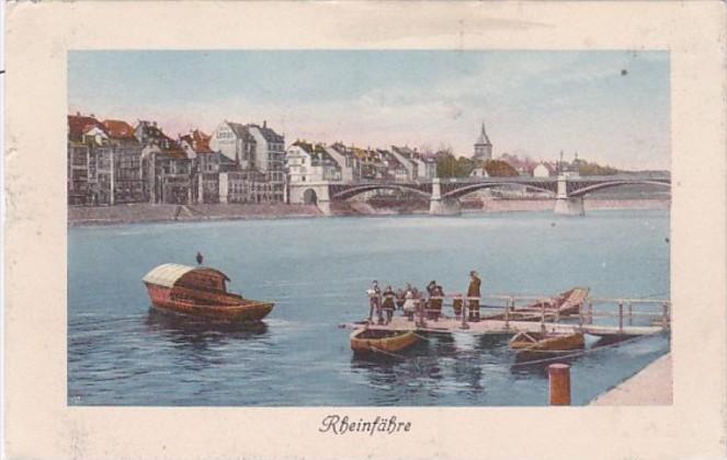 Switzerland Basel Rheinfaehre mit Johanniferbruecke
