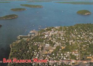 Maine Bar Harbor Aerial View Showing Frenchman's Bay & Porcupine Isl...