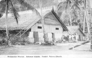 MELANESIAN MISSION SOLOMON ISLANDS YSABEL VULAVU CHURCH POSTCARD (c. 1910)