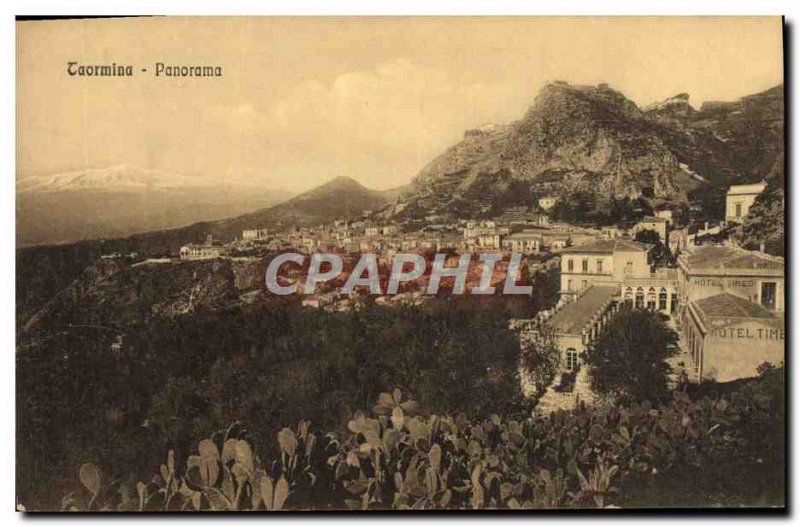 Old Postcard Panorama Taormina