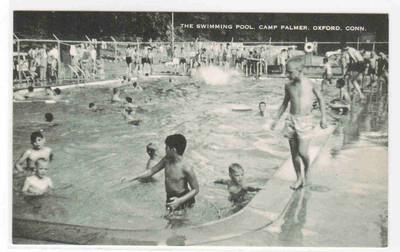 Boys Swimming Pool Camp Palmer Oxford Connecticut postcard