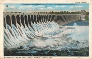 Wilson Dam Muscle Shoals Florence Ala. c.1935 Postcard A117