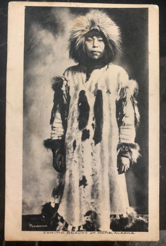 Mint USA RPPC Real Picture Postcard Eskimo Beauty At Home Alaska