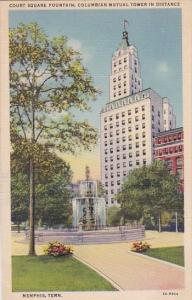 Court Square Fountain Columbian Mutual Tower In Distance Memphus Tennessee