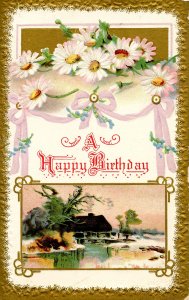 Greeting - Birthday. Embossed, Gold Foil