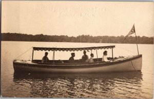 Lake House Launch Cottage Grove, Congamond Lake Southwick MA Vtg Postcard T22