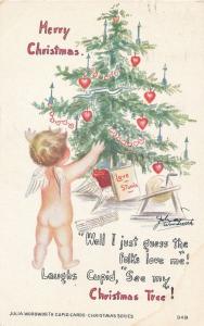 Christmas Greetings Cupid says See My Christmas Tree a/s Julia Woodworth pm 1913