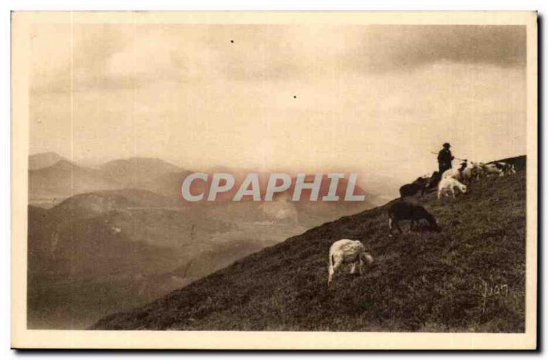 Puy de Dome, Clermont-Ferrand- La Douce France- At Old Post top-sheep-card