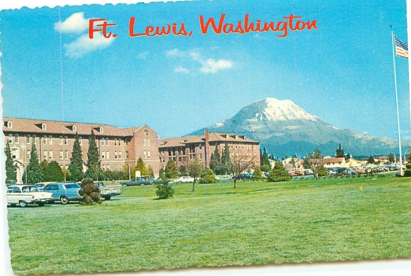 Ft Lewis Army Headquarters Center in the Northwest Mt Ranier