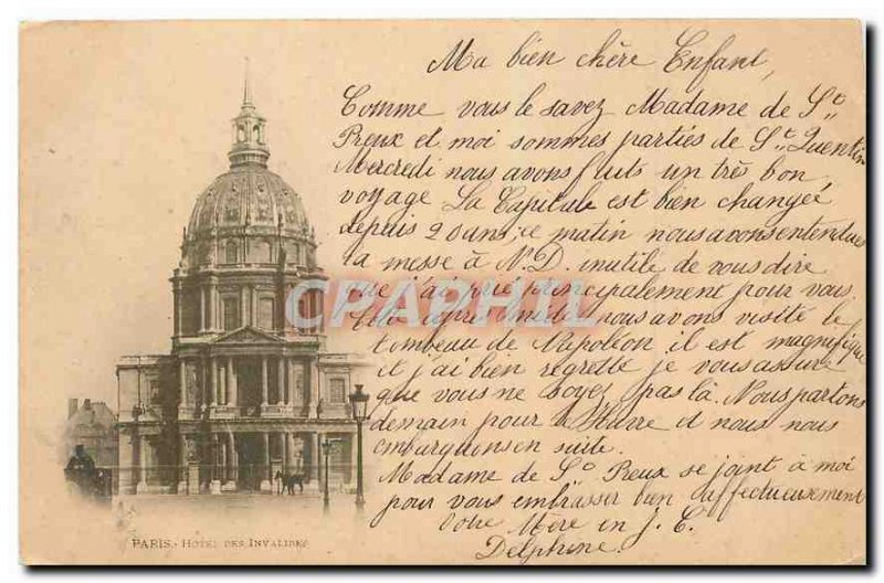 Old Postcard Paris Hotel des Invalides