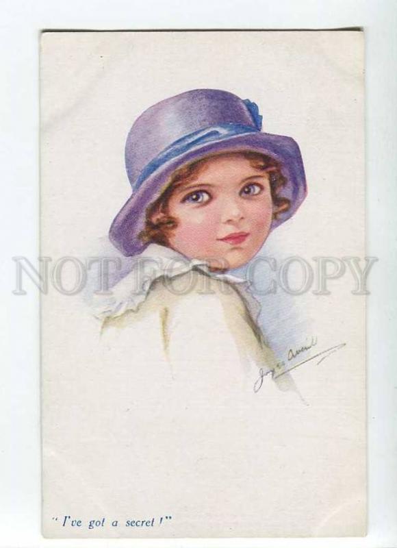 264810 FASHION Cute Girl w/ Secret by Joyce AVERILL vintage PC