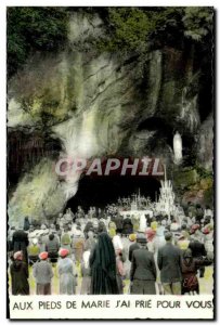 Old Postcard Lourdes Grotto at the foot Of Mary j & # 39ai Pray For You