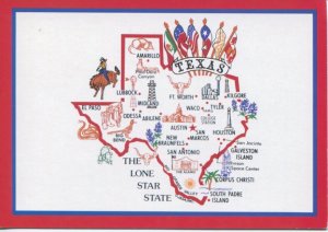 TEXAS - The Lone Star State - Map Postcard