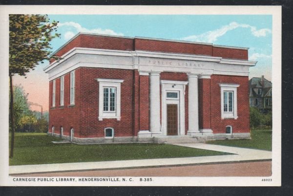 North Carolina postcard  Carnegie Public Library, Hendersonville, N.C. unused