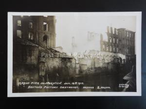 Norfolk NORWICH Great Fire SEXTONS FACTORY DESTROYED Jan 16th 1913 RP Postcard