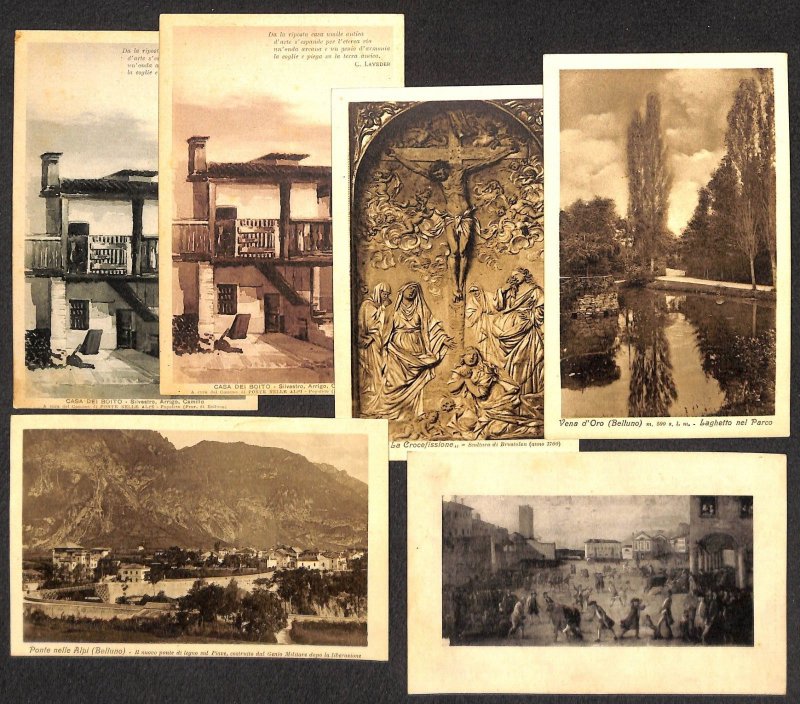 Lot of 6 vintage postcards Italy Veneto all BELLUNO 