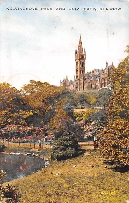 Kelvingrove Park and University Glasgow Ireland 1927 