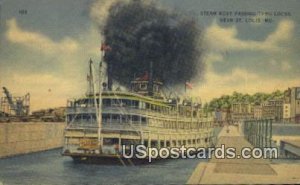 Steam Boat, Locks - St. Louis, Missouri MO Postcard