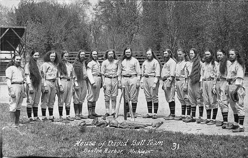 Benton Harbor MI House of David Baseball Team #31 RPPC Postcard