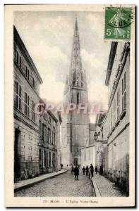 Niort Old Postcard L & # 39eglise Notre Dame