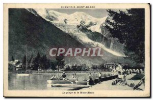 Old Postcard Chamonix Beach and Mont Blanc