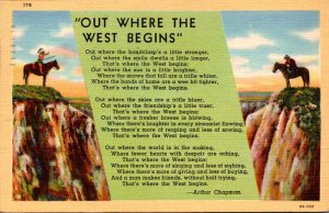 Out Where The West Begins By Arthur Chapman 1943 Curteich