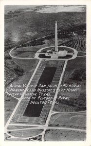 RPPC, Real Photo, Aerial View of San Jacinto Memorial, Houston, TX Old Postcard