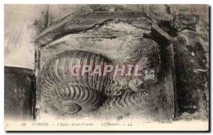 Old Postcard Evreux L & # 39Eglise Saint Tauren The Benitier