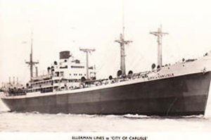 Ellerman Lines Carlisle Ship Boat Real Photo Postcard